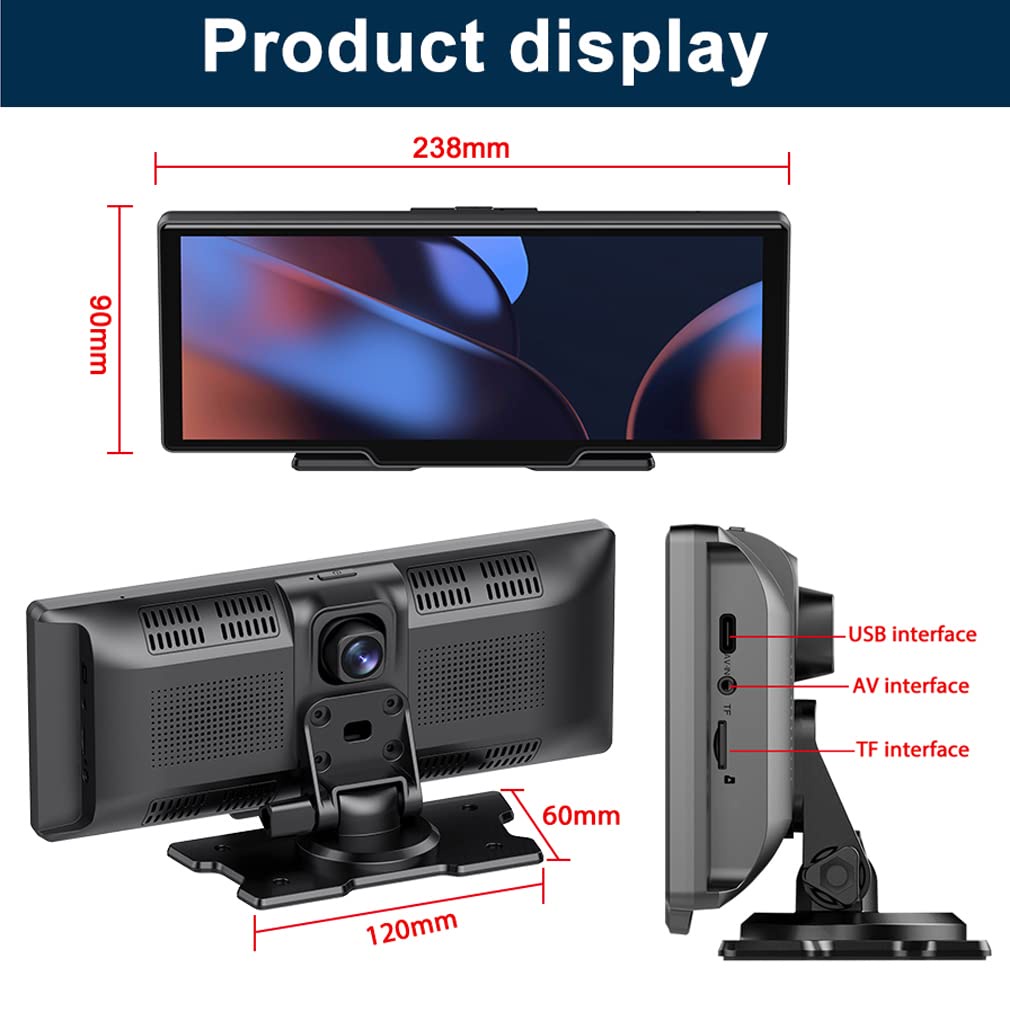 [ Quà tặng thẻ nhớ TF 64G]  Carplay android bảng điều khiển tự động bảng điều khiển cam camera kép 10 inch 2K + 1080P Ch | BigBuy360 - bigbuy360.vn