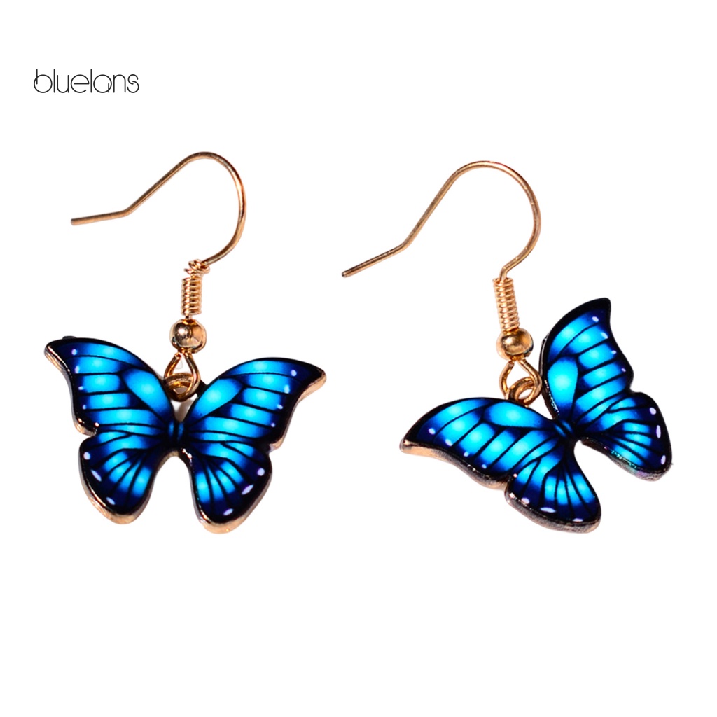 1 Đôi Bông Tai Thả Hình Bướm Nhiều Màu Sắc 3 Màu Lựa Chọn Thời Trang Dự Tiệc