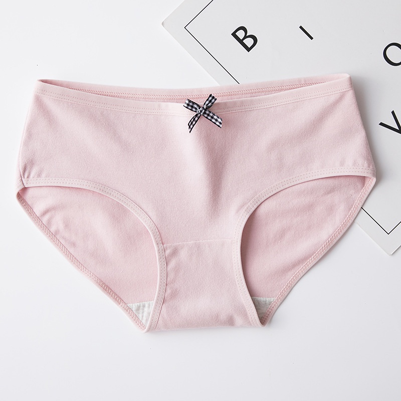 Quần Lót Nữ Cotton Dệt Kim - Quần Chip Nữ kháng khuẩn thoáng mát đính nơ xinh tôn vòng