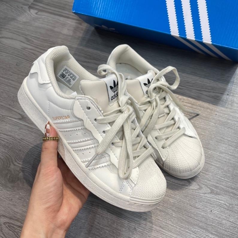 | CÓ SẴN - ẢNH THẬT | Giày thể thao adidas superstar màu kem bản đẹp full box - bill giấy gói tặng kèm tất