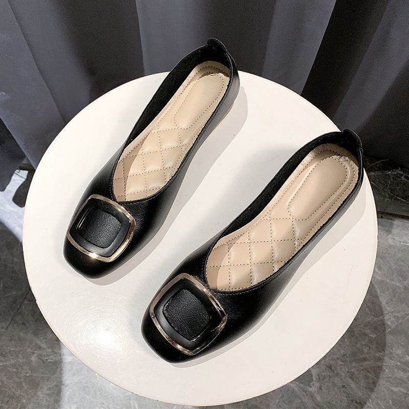 Giày Búp Bê Mũi Vuông Size Lớn 35-43 Thời Trang Mùa Hè Hàn Quốc Cho Nữ Size 41-42