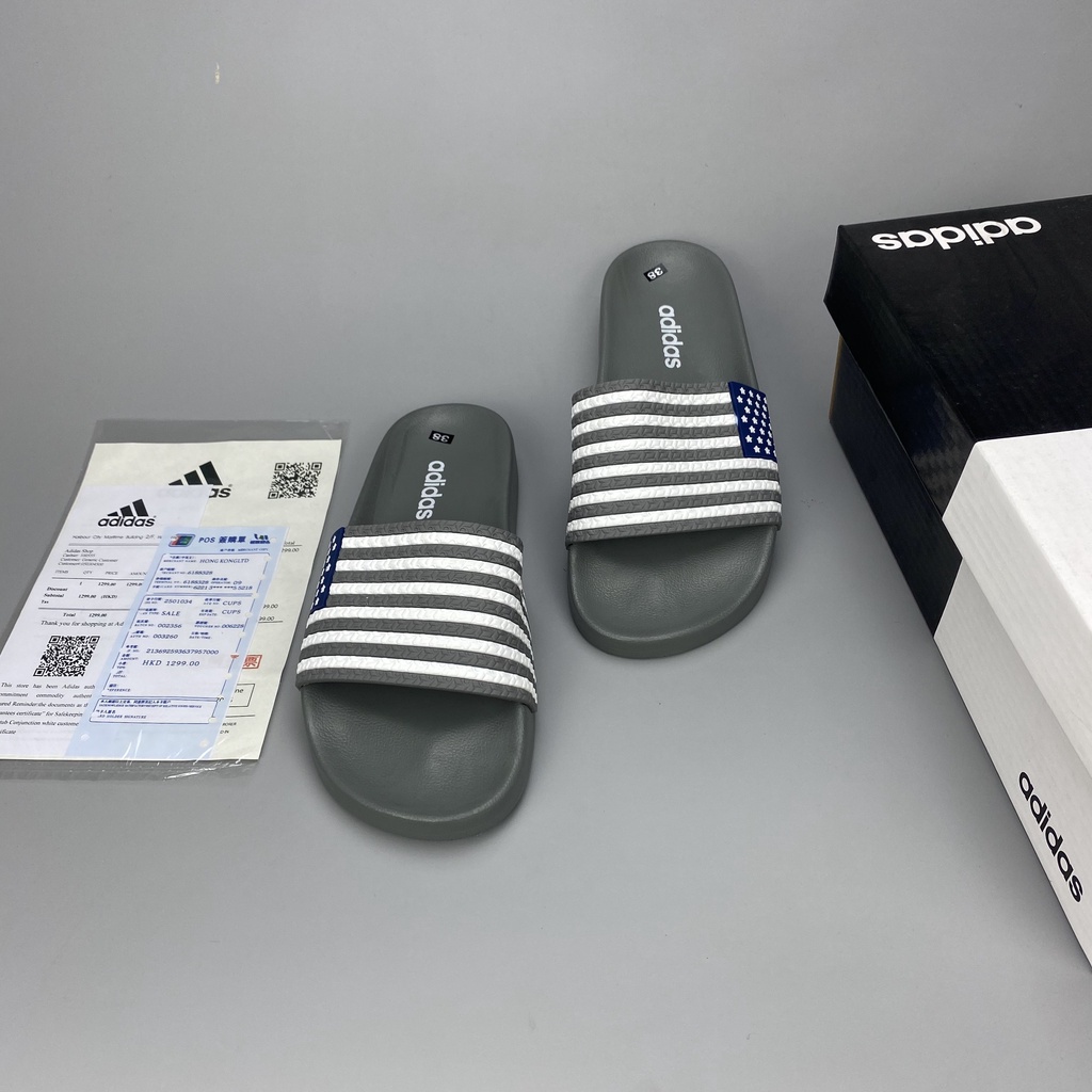 Dép quai ngang nam nữ unisex cao cấp fullbox dép adidas thiết kế phong cách độc lạ