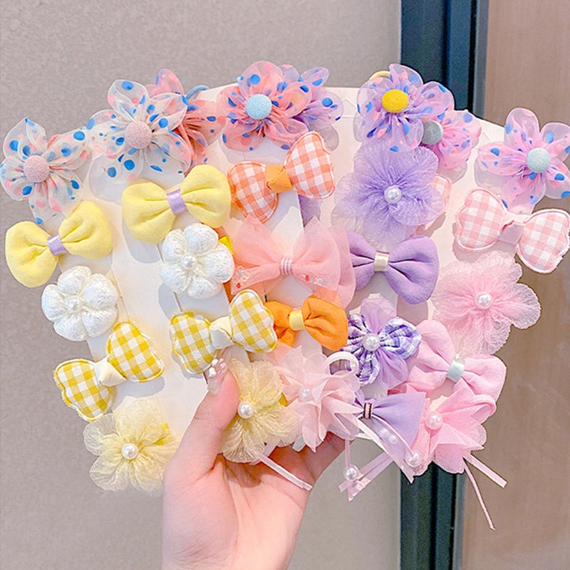 Set 10 Kẹp Tóc Hình Nơ Dễ Thương Cho Bé Gái