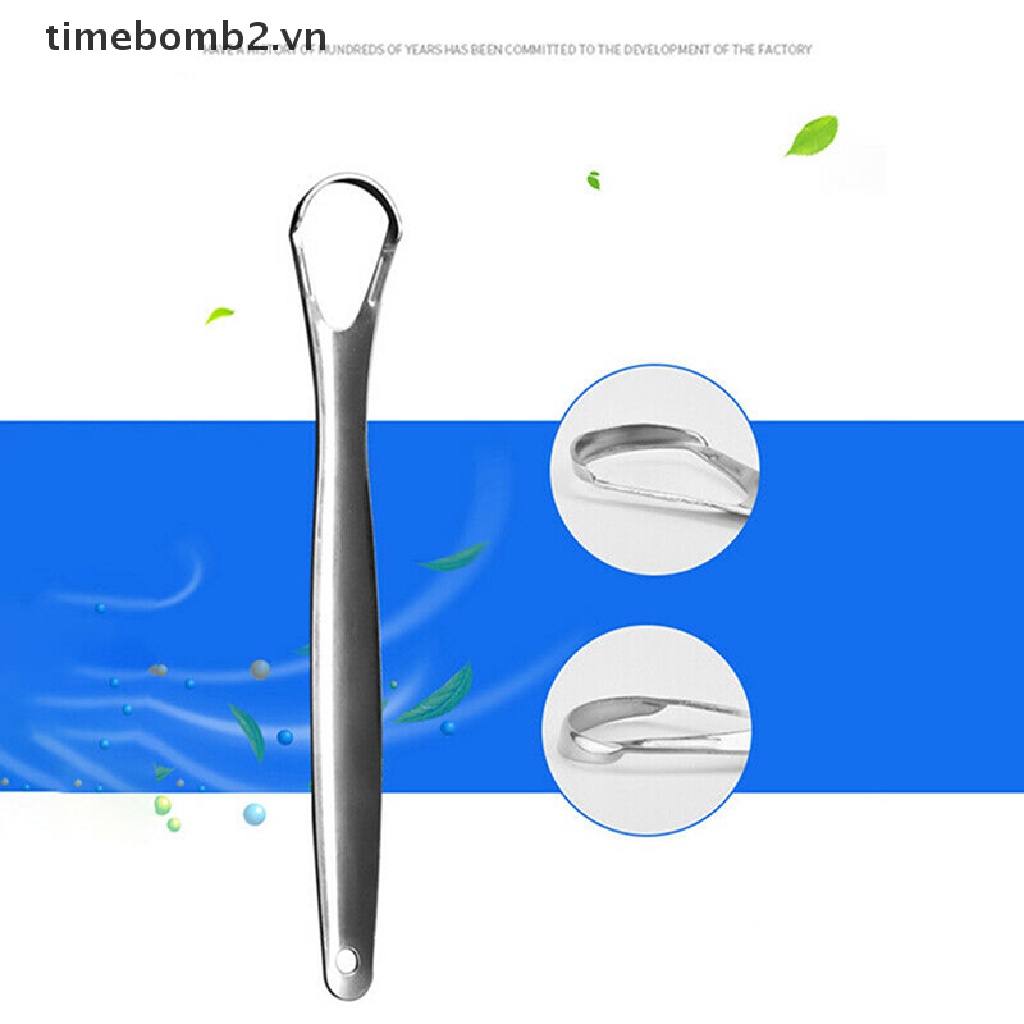 Set 2 Dụng Cụ Nạo Lưỡi Bằng Thép Không Gỉ Vệ Sinh Chăm Sóc Răng Miệng