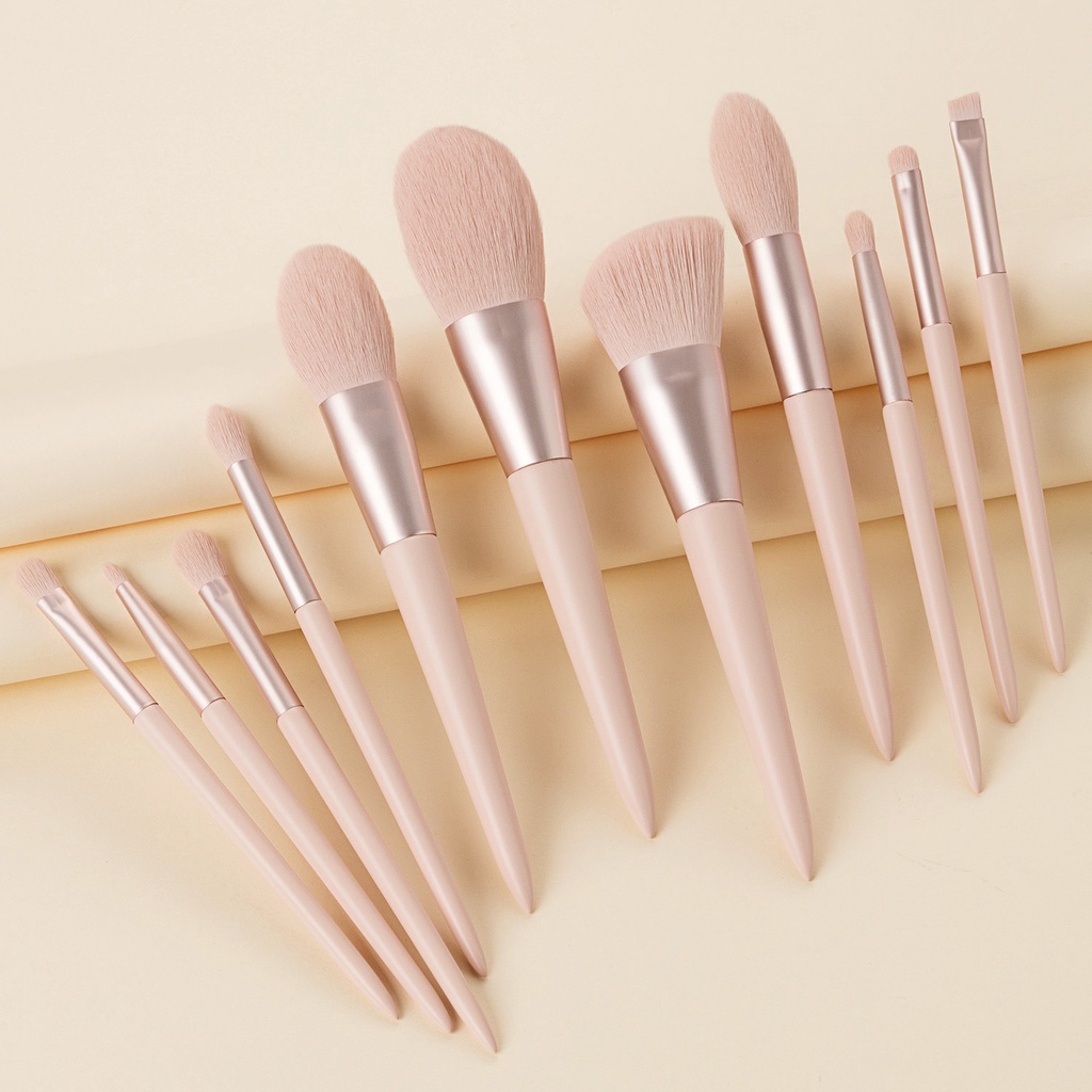 Set of 11 high quality professional soft bristled makeup brushes for foundation/eyeshadow/shadow/concealer with bag  HB