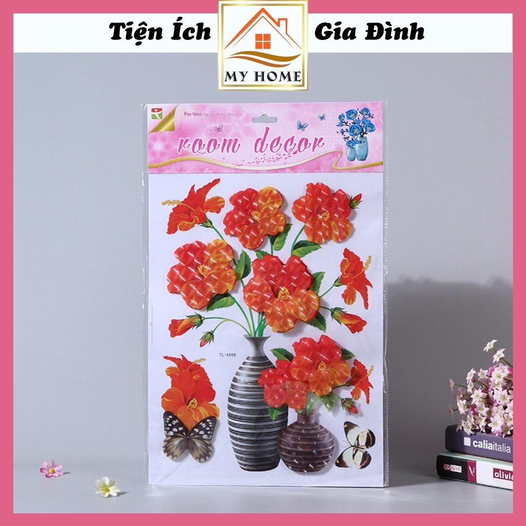 Tranh hoa 3D dán tường, tranh hoa nổi dán tường trang trí nhà cửa, decor phòng