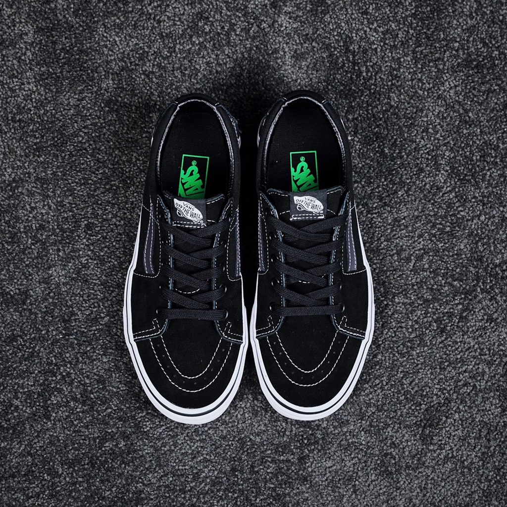 Giày Thể Thao Vans Sk8-Low Màu Xanh Lá Đậm In Họa Tiết Hoạt Hình graffiti Thời Trang Cho Nam Và Nữ-1858