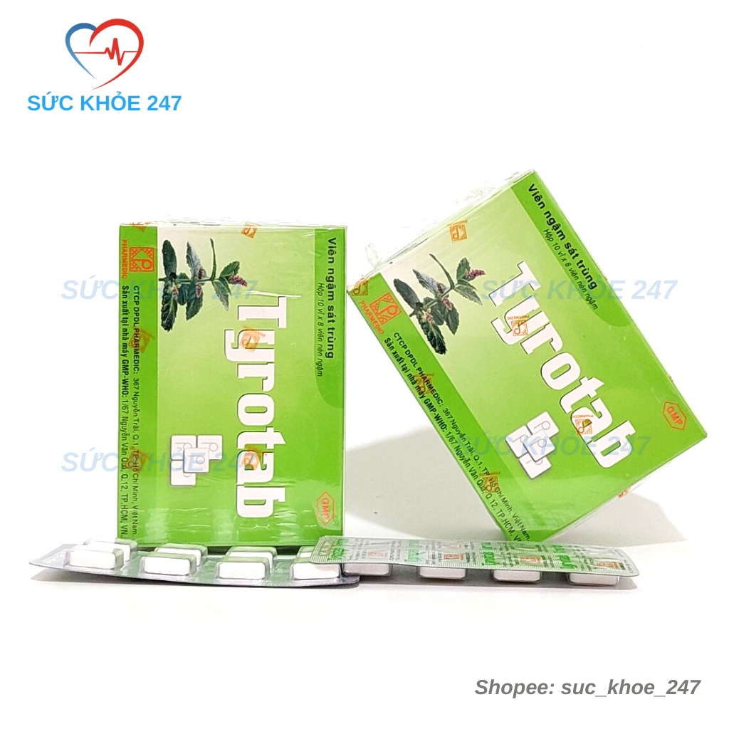 Tyrotad - Viên Ngậm Sát Trùng Họng Tyrotab Hộp 10 Vỉ x 8 Viên