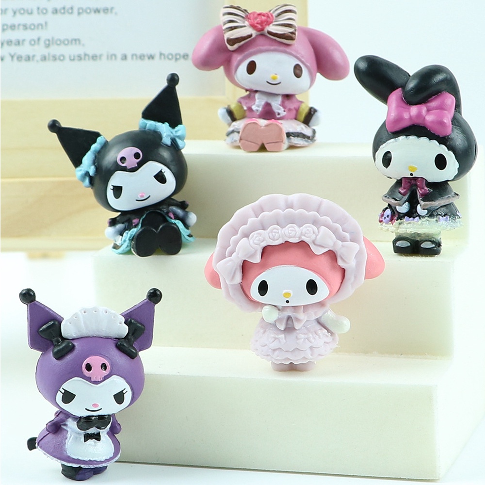 Set 5 Búp Bê Cô Hầu Gái Kuromi Melody Dễ Thương