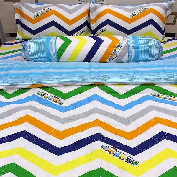 Bộ Ga Gối 100% Cotton Sợi Bông Nhập Khẩu Hàn Quốc Julia (Bộ 4 Món Không Chăn) (Kích Cỡ: 1m8 x 2m x 25cm)