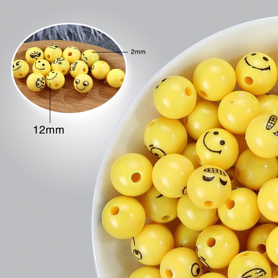 Chuỗi Hạt Nhựa Mặt Vui Nhộn ~12mm, Mix Làm Vòng Tay Dây Đeo Móc Khóa Trang Sức, Thời Trang Nam Nữ