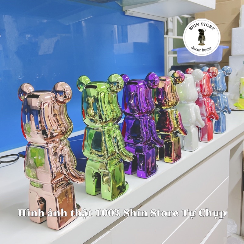 Tượng Bearbrick Cao Cấp, Mô Hình Bearbrick Mạ Tĩnh Điện Trang Trí Decor - SHIN STORE