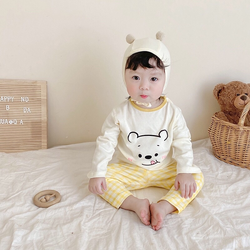 𝐒𝐡𝐨𝐩 𝐌𝐞̣ 𝐁𝐨𝐛 𝟖𝟔 - Bộ quần áo dài tay cho bé, họa tiết dễ thương, chất liệu cotton co giãn, giữ nhiệt. Bộ thu đông cho bé