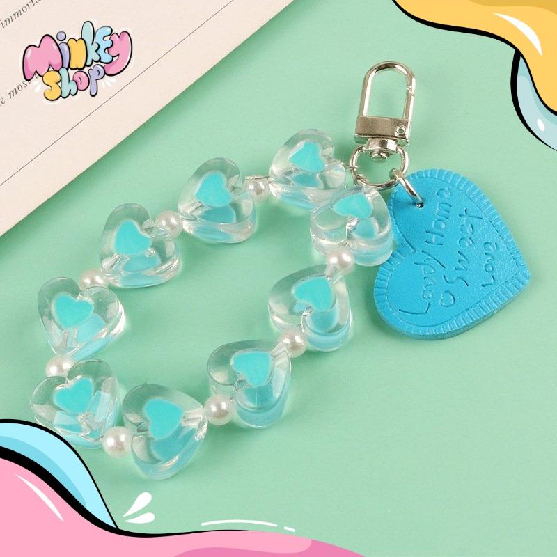 Móc Khoá TRÁI TIM TRONG Nhiều Màu Dễ Thương Quà Tặng Ý Nghĩa Phụ Kiện Tui Xách Balo Oto Đáng Yêu 02MKTT -Minkey