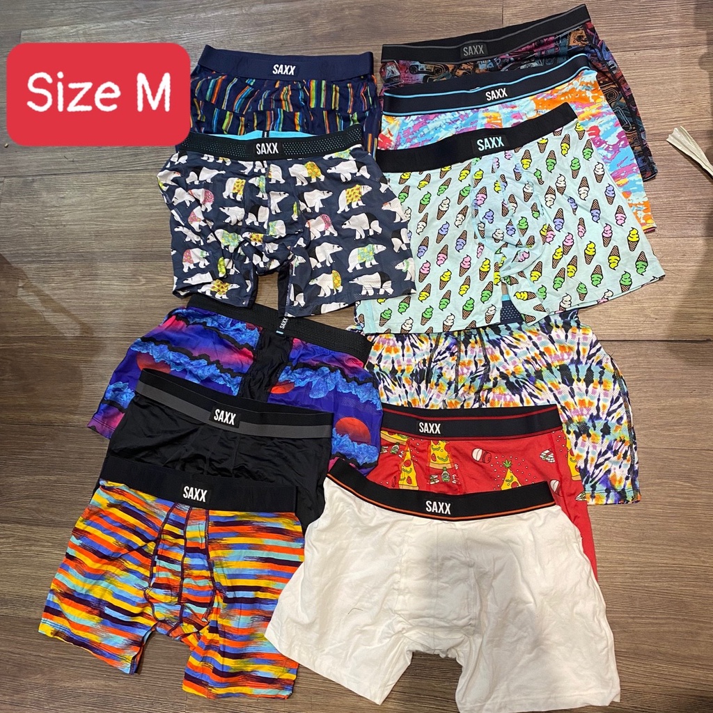 Quần Lót  Nam BOXER SAXX Đùi Có Cửa Vải Cotton Mát Cao Cấp Nhiều Màu Họa Tiết Hoạt Hình Dễ Thương CÓ BIG SIZE 38