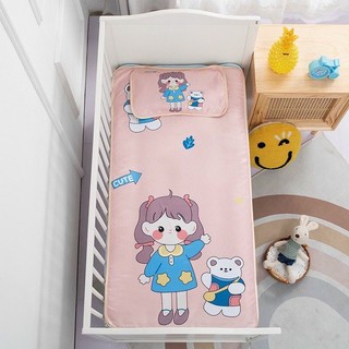 chiếu lụa kèm gối bông cho bé
