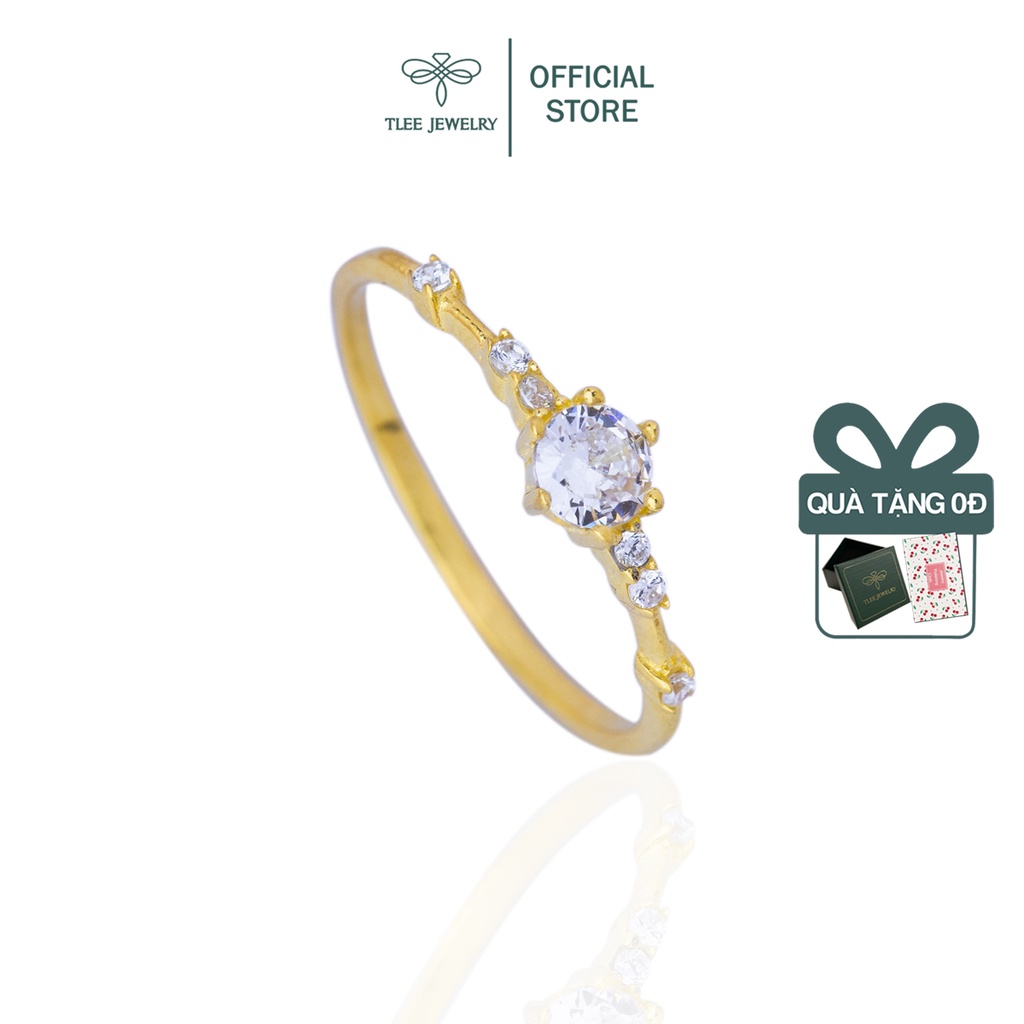 Nhẫn bạc nữ TLEE Snow Nor mạ vàng 14k nạm đá lấp lánh TleeJewelry A0129
