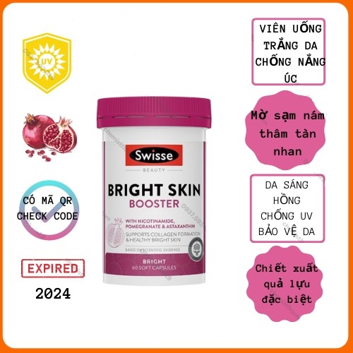 Viên uống trắng sáng da cao cấp Swisse Beauty Bright Skin 60 Capsules