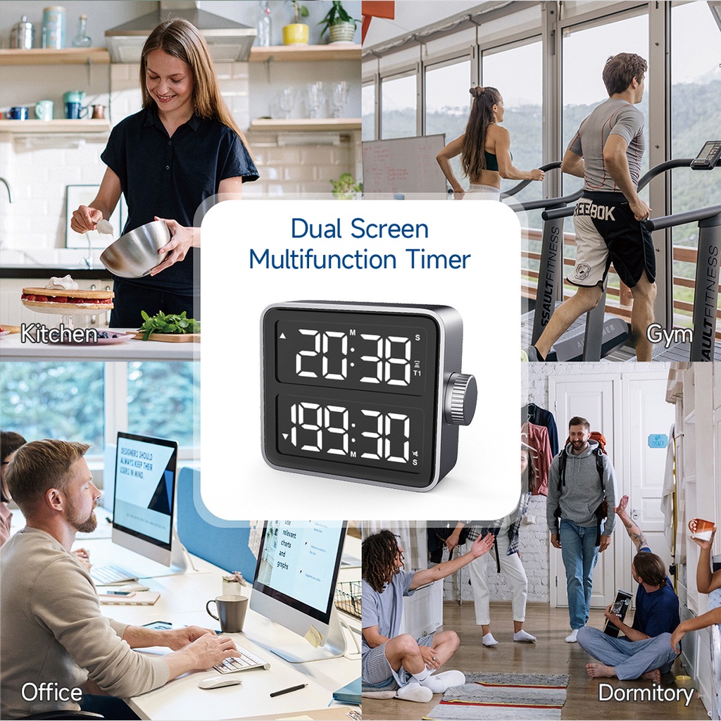 Xiaomi Youpin Đồng Hồ Hẹn Giờ Màn Hình Đôi Cực Dương / Đếm Ngược Phù Hợp Cho Nhà Bếp