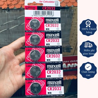 Vỉ 5 viên pin cmos cr2032 maxell nhật bản lithium 3v