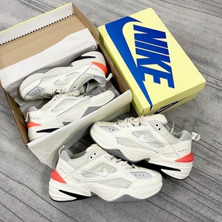 Giày thể thao sneaker M2K TEKNO trắng gót cam thấp cổ chất da mềm mịn thời trang đi chơi