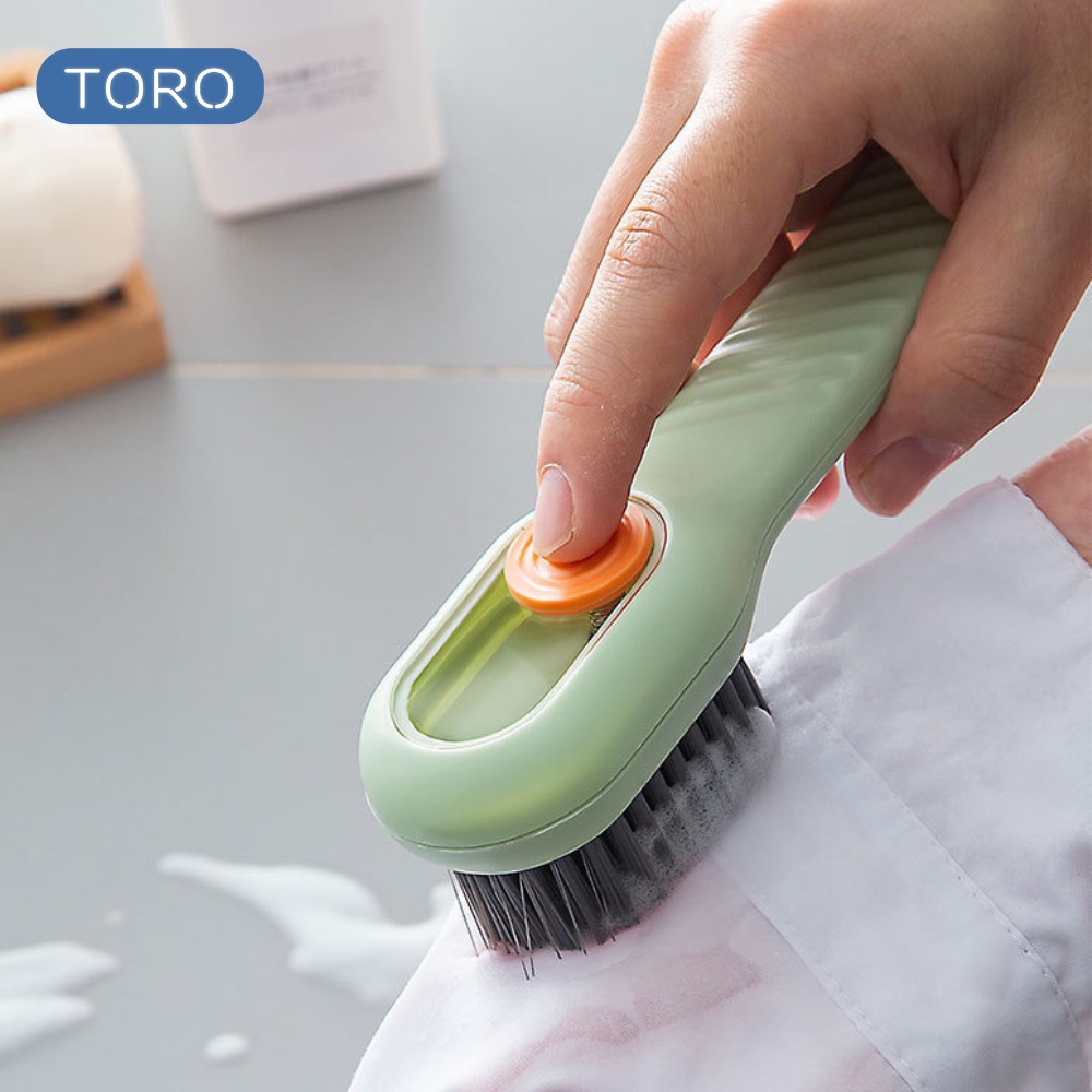 Bàn chải chà giày có ngăn chứa nước giặt TORO đa năng 3 trong 1 có hộc chứa xà phòng có thể treo tường tiện lợi