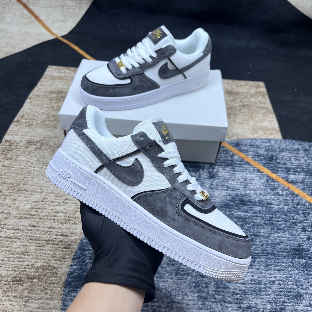 Giày Nike Air Force 1, AF1 xám lông chuột bản trung S.C full phụ kiện tặng kèm box bảo vệ và tất