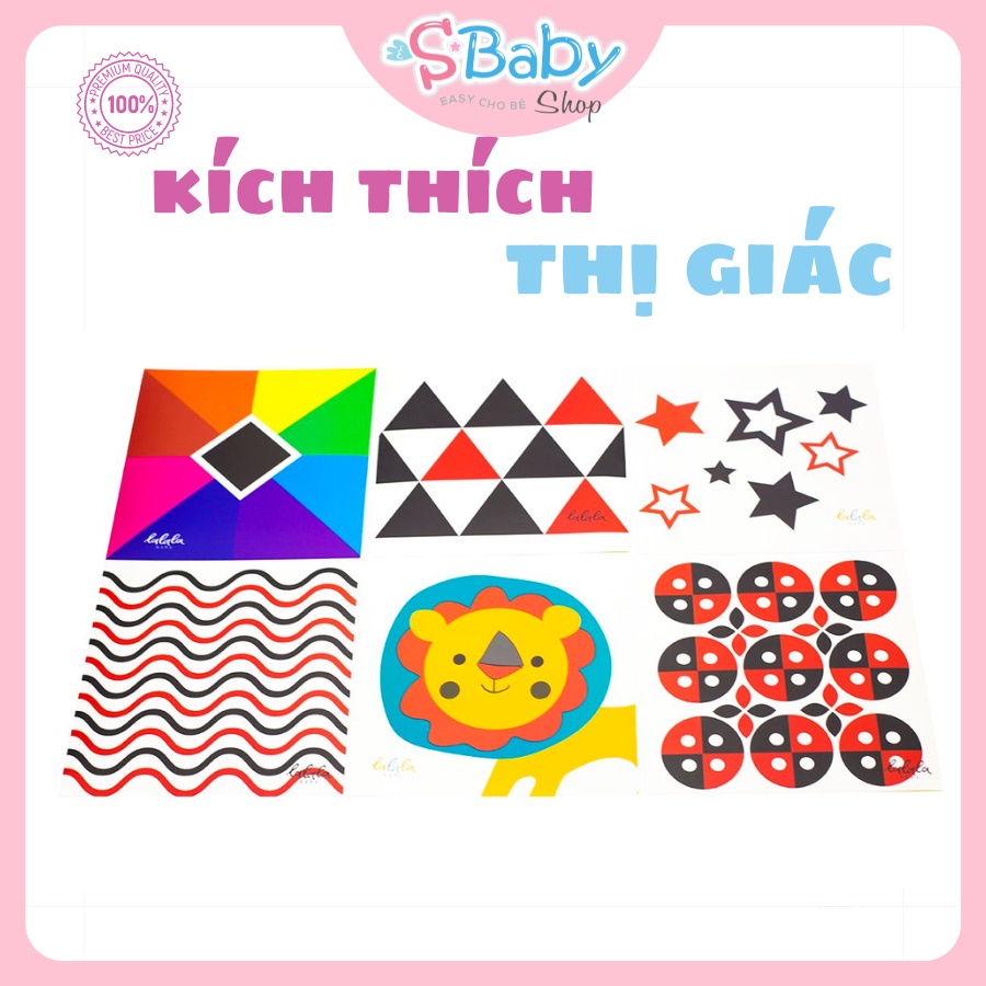 Kích Thích thị giác cho trẻ sơ sinh bộ Decal 6 thẻ