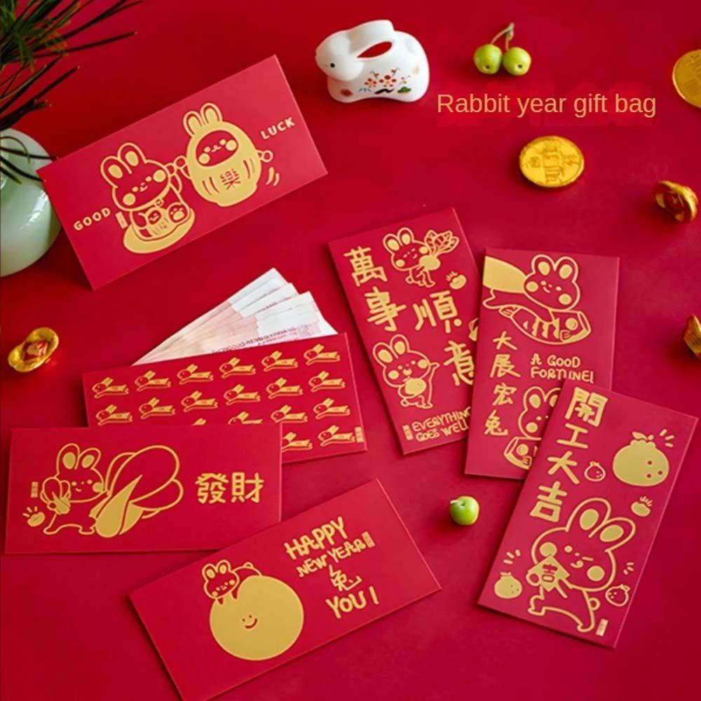 Thiệp Mời Màu Đỏ Hình Chữ Nhật Họa Tiết Hoạt Hình Thời Trang Mùa Xuân 2023