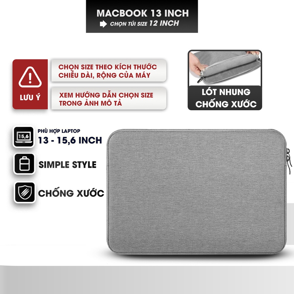 Túi chống sốc laptop lót lông mềm mại GUBAG, chống xước laptop phù hợp size 13 inch, 14 inch, 15,6 inch, vải cao cấp