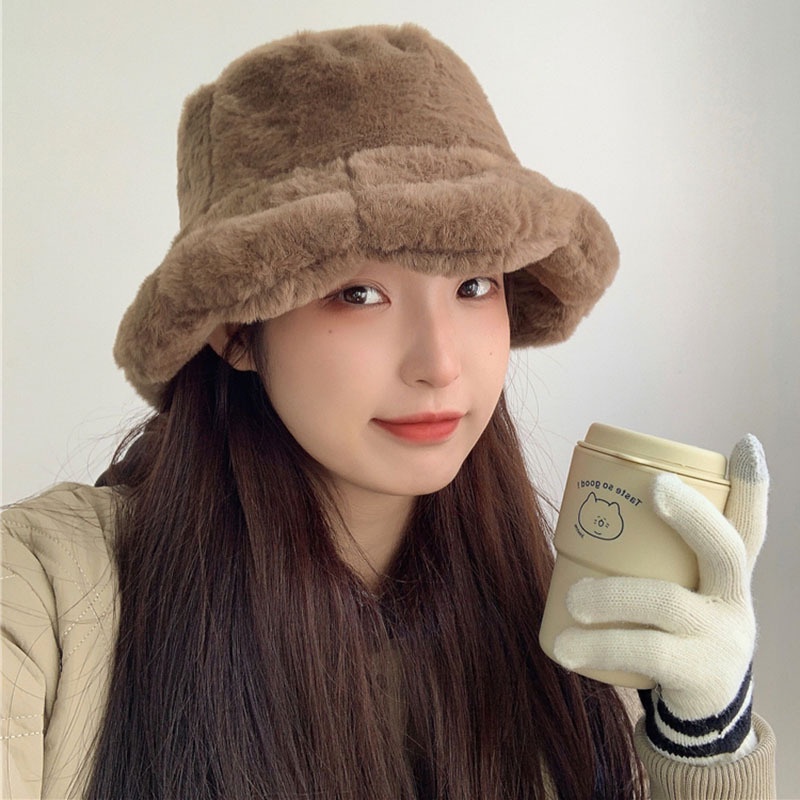 1 Nón Tai Bèo Lông Xù Mềm Mại Ấm Áp Thời Trang Dành Cho Nữ