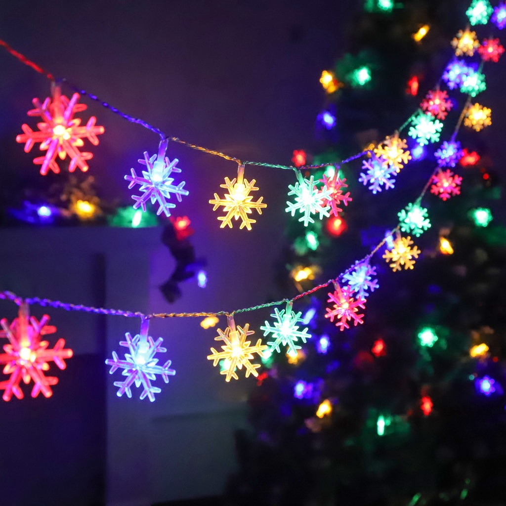 Dây Đèn LED Hình Bông Tuyết Trang Trí Giáng Sinh