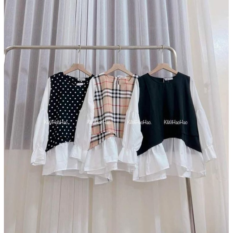 Áo bầu thu tay dài chấm BC