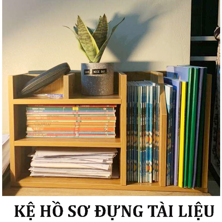 Kệ Sách Để Bàn, Kệ Hồ Sơ Lắp Ghép Bằng Gỗ Đa Năng