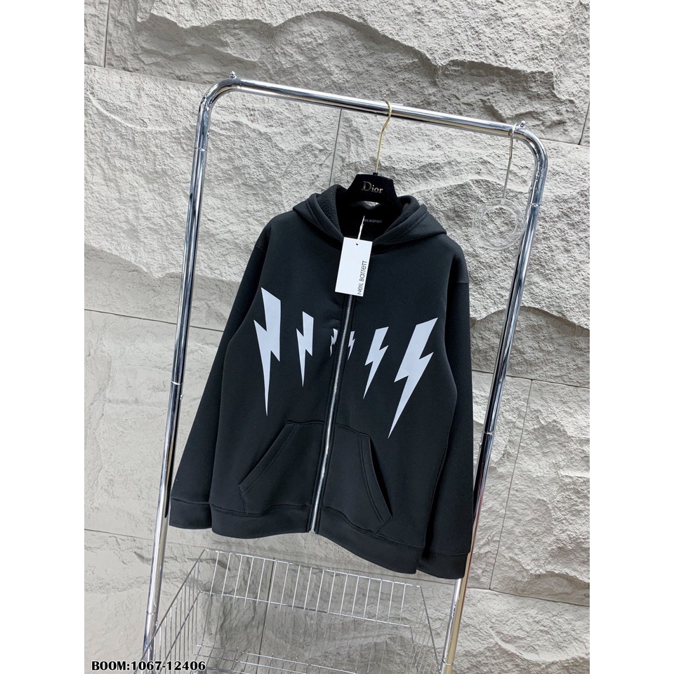 Áo Khoác Hoodie Zip Nam Họa Tiết Hình Tia Sét Cực Chất - Áo Nỉ Hoodie Unisex Nam Nữ Chất Nỉ Bông Mềm Mịn DT FASHION MENW
