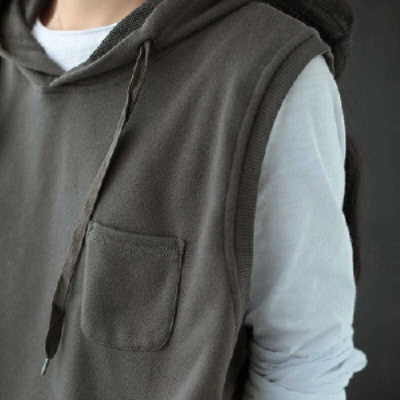 Áo Hoodie Không Tay Thiết Kế Mới Dáng Rộng Năng Động Thời Trang Dành Cho Nữ
