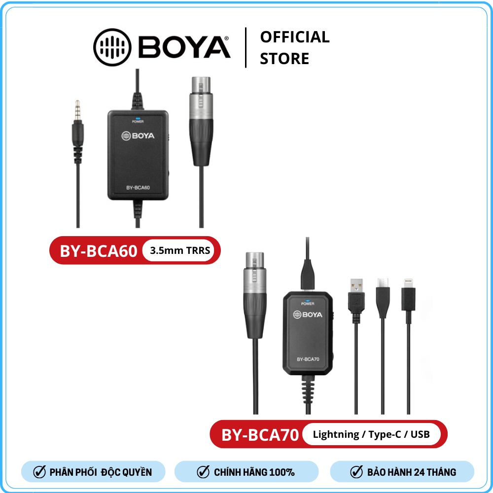 BOYA BY-BCA60 / BY-BCA70 - Hàng Chính Hãng - Bộ Chuyển Đổi Cổng XLR