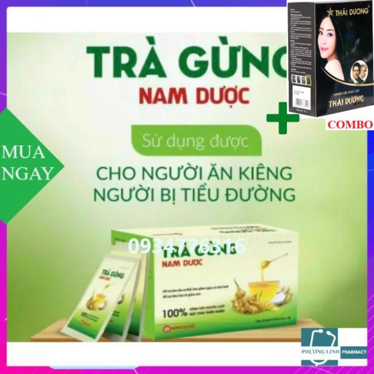 Combo Gội Là Đen Thái Dương+ Trà Gừng Nam Dược