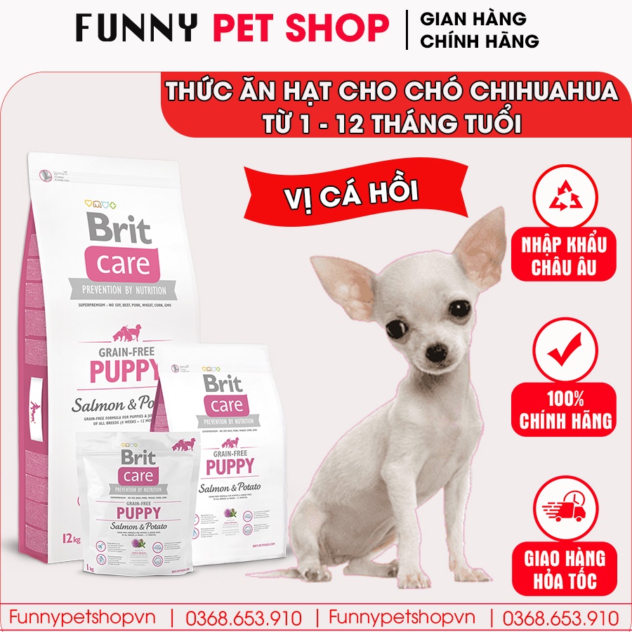 Hạt cho Chihuahua vị cá hồi loại cao cấp sử dụng cho chó từ 1-12 tháng | Nhập khẩu Châu Âu, Top 1 Cộng Hòa Séc