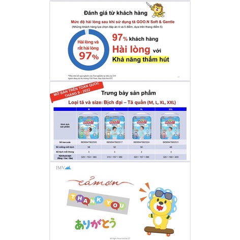 Bỉm quần Goo.n Soft & Gentle Nhật M58,L52,XL50,XXL48