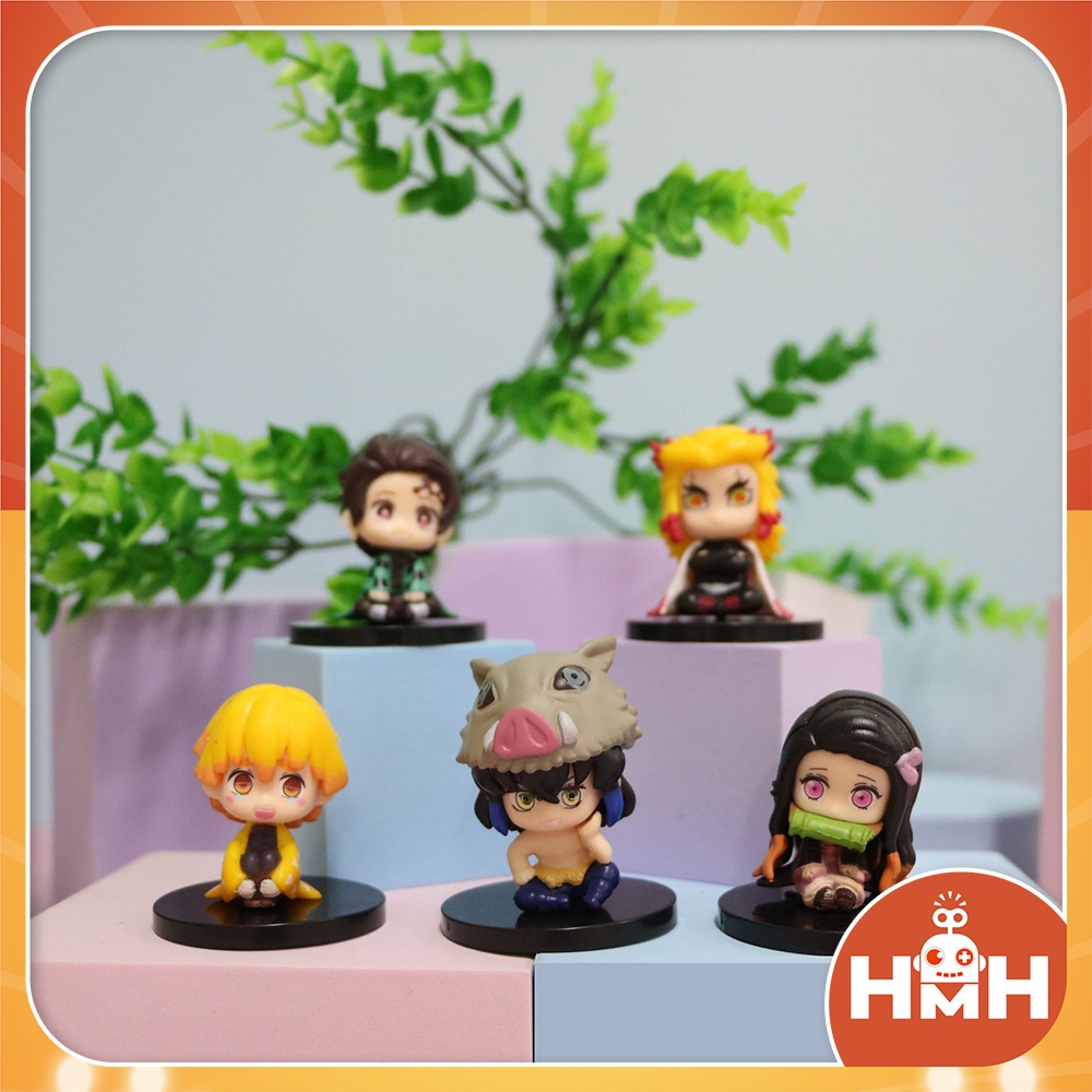 Mô hình Kimetsu no Yaiba, Demon slayer chibi cute trang trí để bàn, sưu tầm mô hình Anime dễ thương