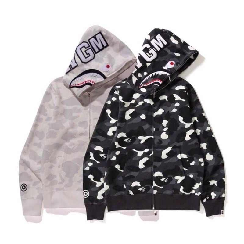 ÁO KHOÁC MŨ BAPE CÁ MẬP 5 MÀU CỰC HOT