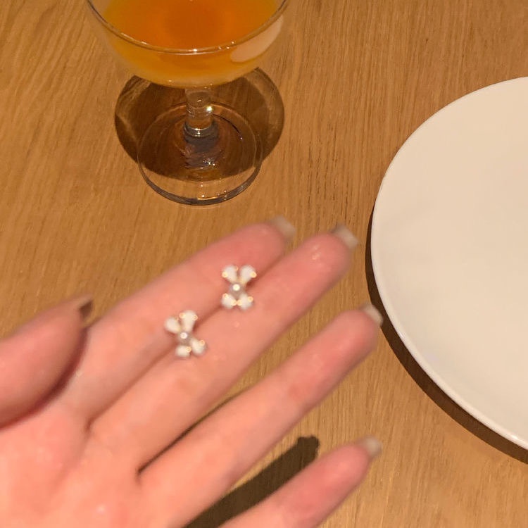 Bông Tai Mạ Bạc 925 Hình Nơ Đính Ngọc Trai Đơn Giản Thời Trang Hàng Mới Dành Cho Bạn Nữ