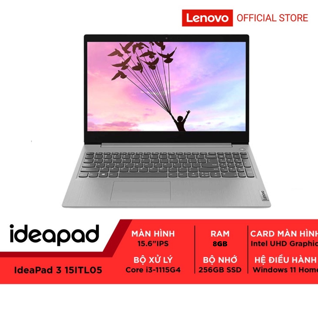 Lenovo Ideapad 3 15ITL05 81X800KRVN |15.6"HD|i3 1115G4| 8GB | 256GB |Win11| Intel UHD