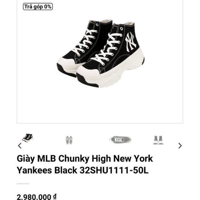 Giày Cao Cổ M.L.B High NY Yank.e.e.s Black 2022-Chính Hãng💯