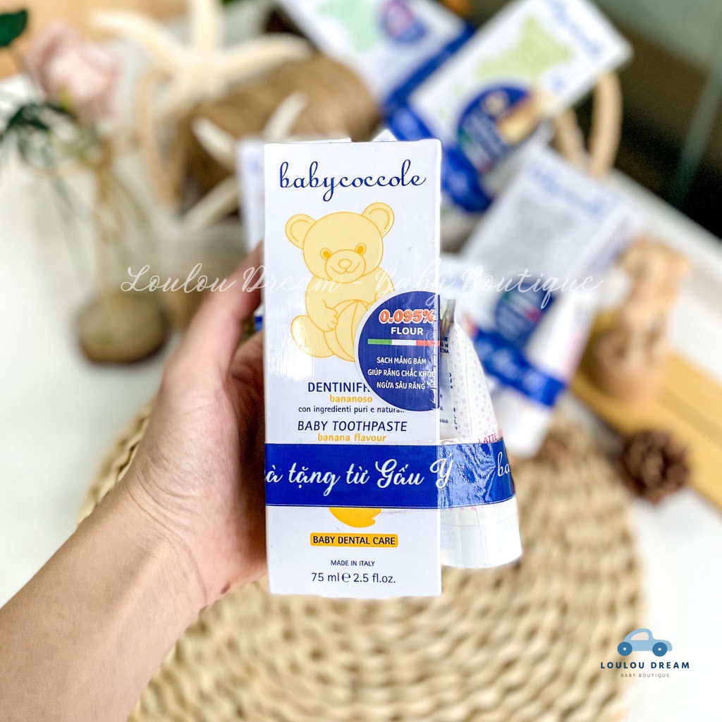 Kem đánh răng Babycoccole Italy 3 vị cho bé từ 1 tuổi 75ml [CHÍNH HÃNG]