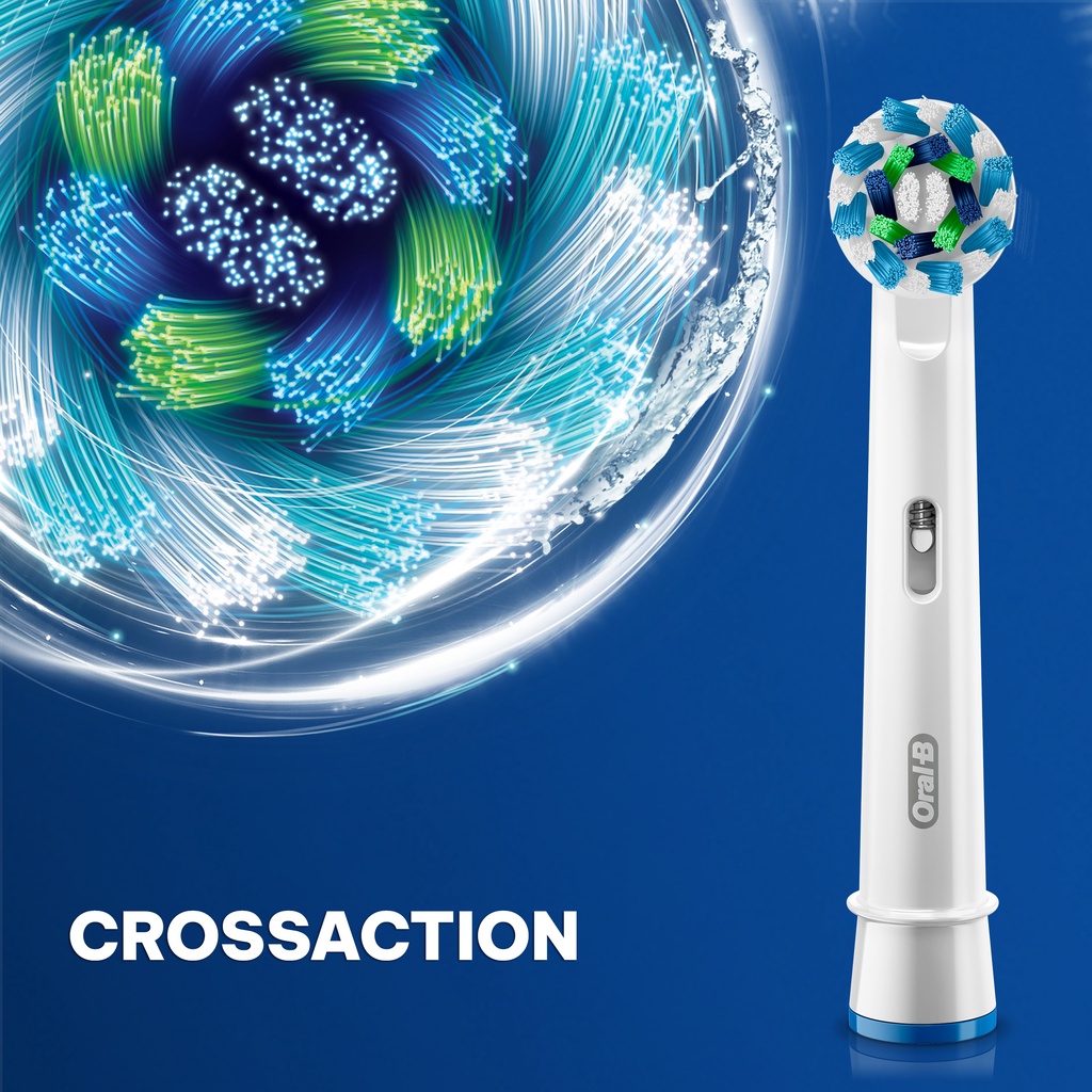 Combo Bàn Chải Điện Và Đầu Bàn Chải ORAL-B Vitality CrossAction (2 Cái)