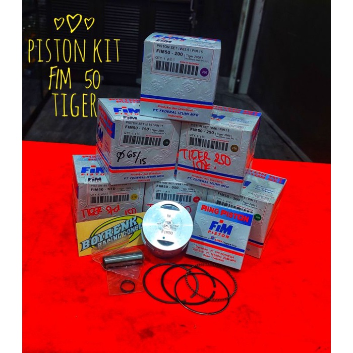 BỘ PISTON SETHER SEKER FIM50 TIGER OVZ STD, 50,100,150,250,300 FIM -BOYRENK RACING