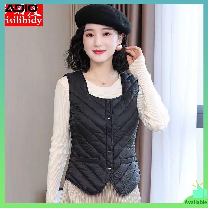 Ophao gile N 2022 Áo Khoác phao Sát Nách Dáng Ngắn Và Ấm Áp Mùa Thu Đông size Lớn Cho Phụ Nữ Trung Niên