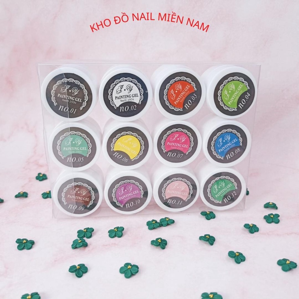 Gel Vẽ Móng Tạo Loang Cho Móng Nail 12 Màu Lên Màu Chuẩn Đẹp